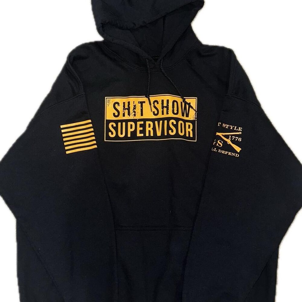 Men's Black and Yellow Hoodie